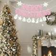 thumbnail image 6 of Luoshdecor Merry Christmas Banner ,Paper Glitter Merry Christmas Snowflakes Banner Xmas Gift for Holiday Party Home Fireplace Decor 118 in, 6 of 6