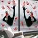 thumbnail image 5 of Pegatinas de pared extraíbles con silueta negra de terror de Halloween, mano ensangrentada, collage doble, antimanchas, decorativas, de PVC, para sala de estar, 5 of 5