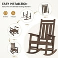 thumbnail image 4 of KINGYES Outdoor Rocking Chair Set of 2 HDPE All Weather Patio Rocker for Garden Lawn, Brown, 4 of 8
