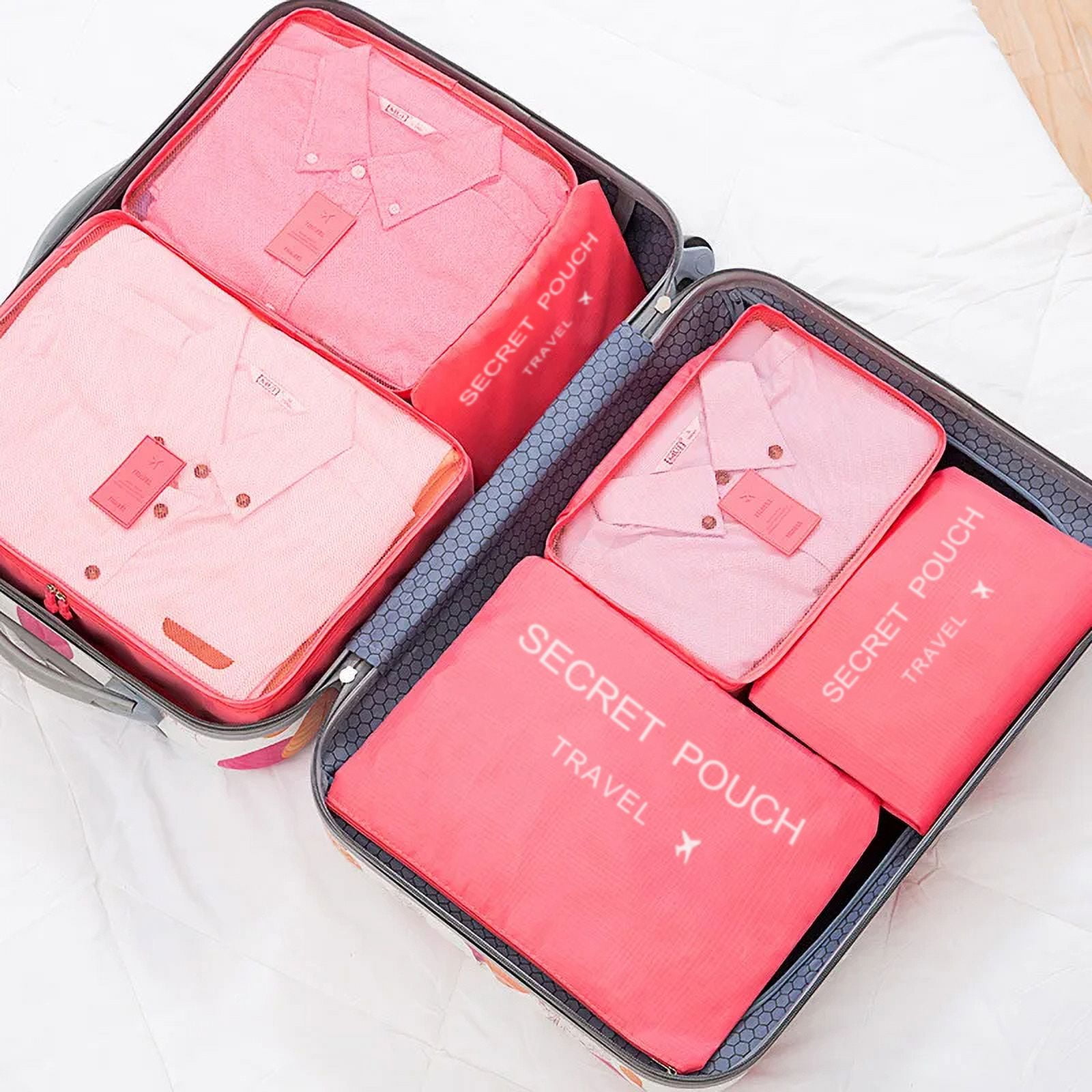 6 Pcs Travel Packing Cubes, Waterproof Luggage Organizer Bags with Zipper for Clothes and Underwear