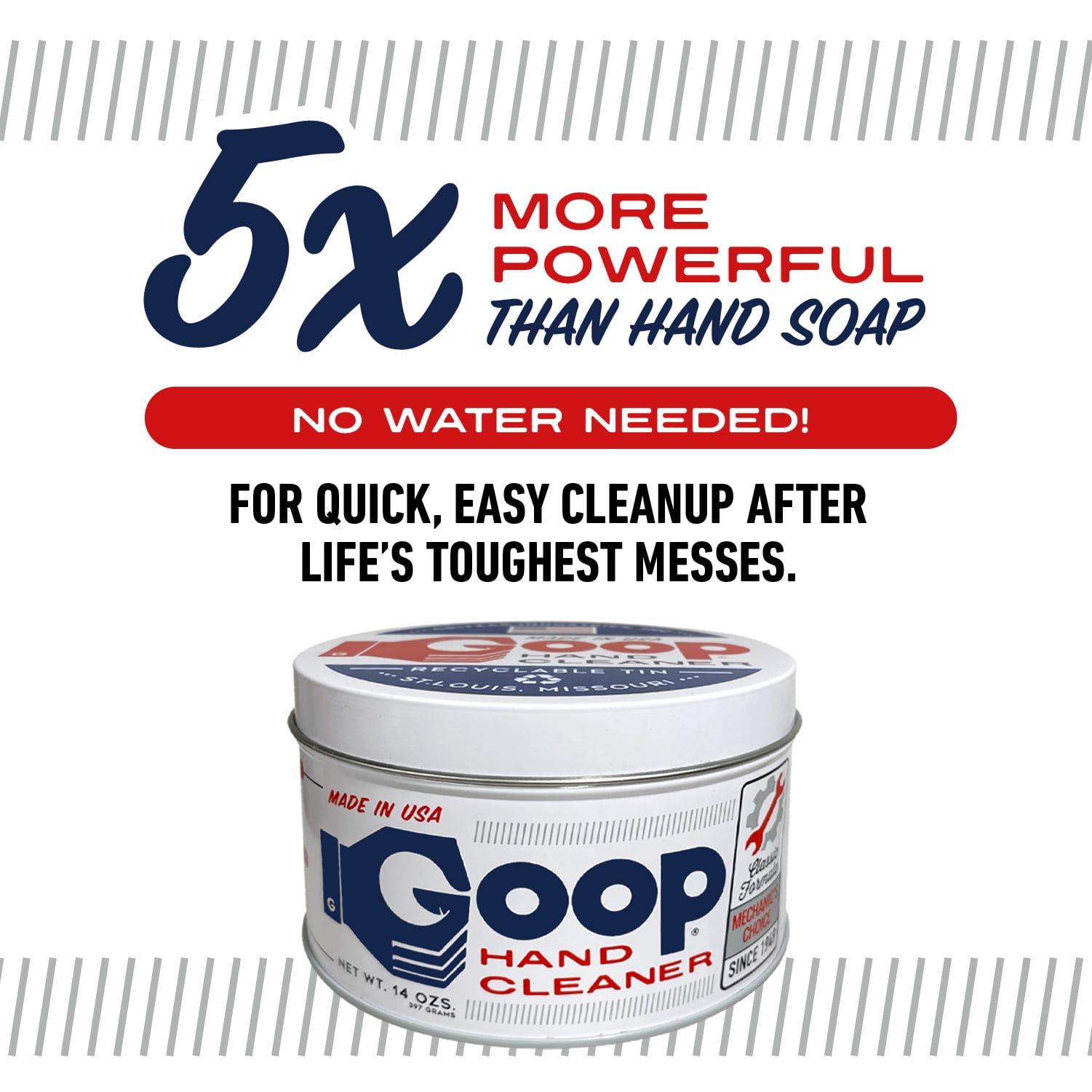 (2 pack) Classic Goop Heavy Duty Waterless Hand Degreaser, Mechanics Choice - 14oz