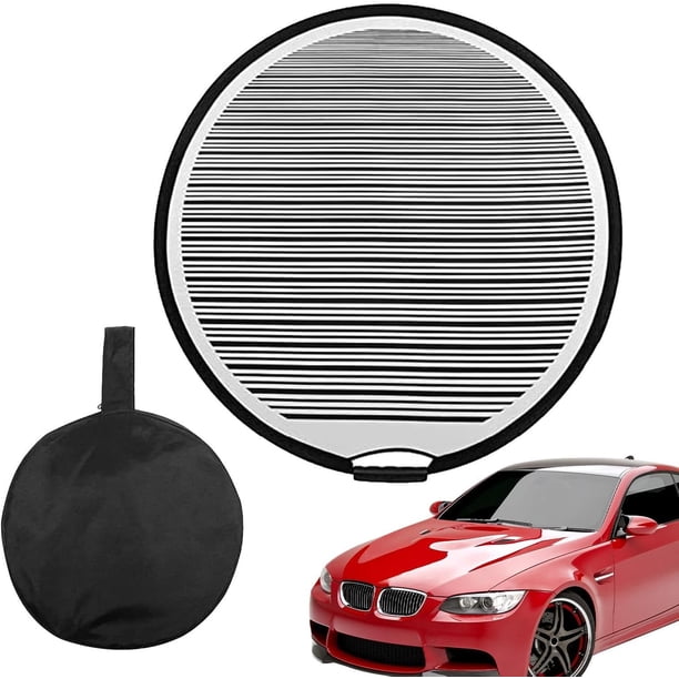 Genérico Panel Reflectante Plegable de 80cm con Diseño de Rayas - Panel de Luz de Relleno Profesional con Bolsa de Transporte para Fotografía de Retrato y Producto en Exteriores
