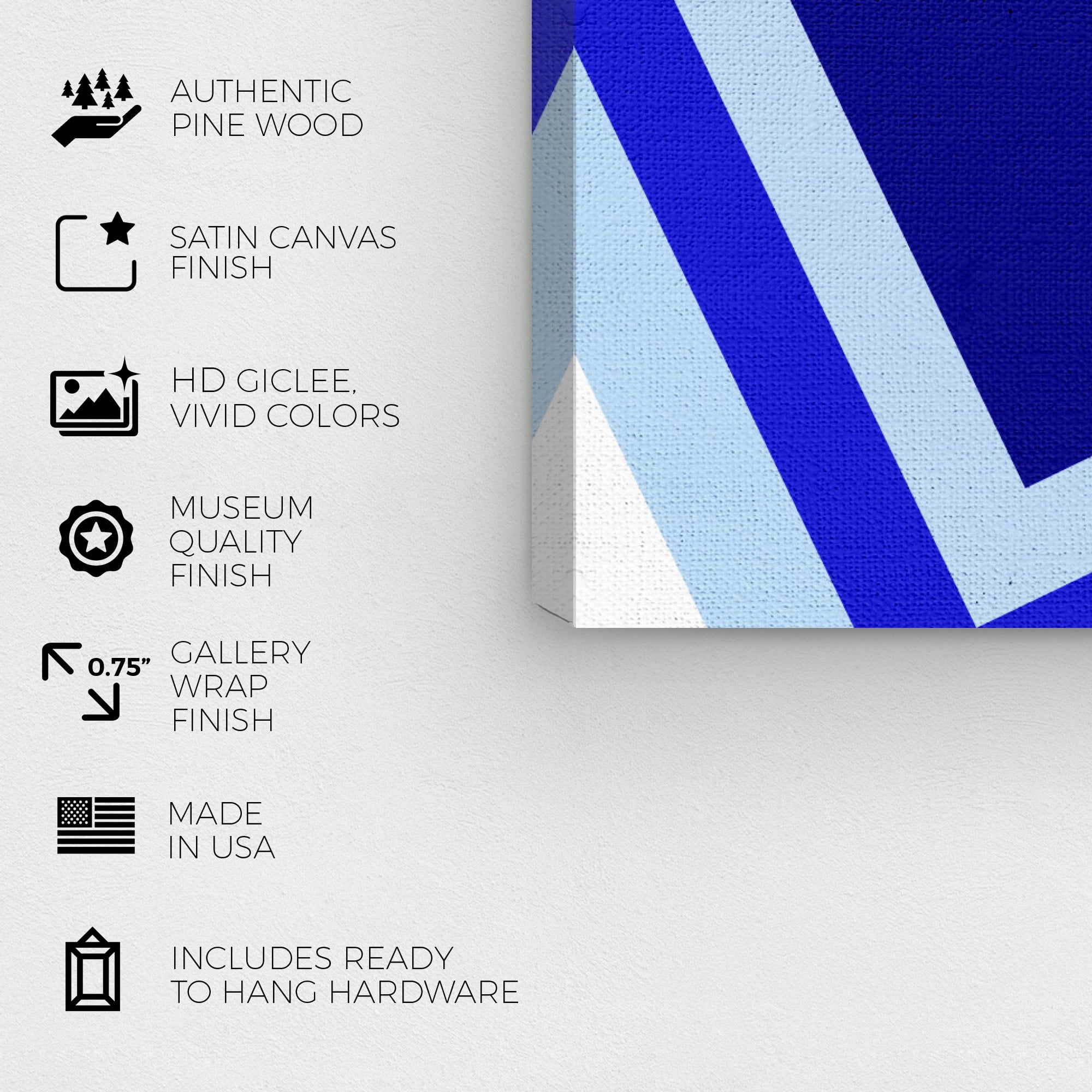 Wynwood Studio Abstract Modern Canvas Art - Blue Modern Rectangle, Wall Art for Living Room, Bedroom, and Bathroom, 16 in x 20, Blue and White Home Decor