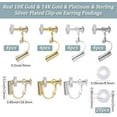 thumbnail image 2 of 16Pcs 4 Styles Clip On Earring Converter Screw Back 18K Gold & 14K Gold & Sterling Silver & Platinum Plated Clip-on Earring Findings Components with 20Pcs Ear Pads for Ears, 2 of 6