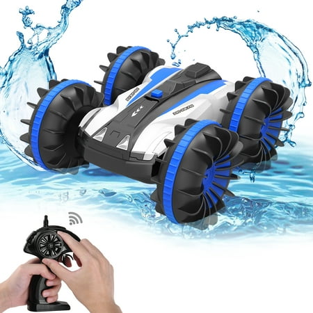 ALLCACA 2.4G RC Car Boat Land Water RC Stunt Car Double Sided Remote Control Off-road Vehicle Amphibious RC Racing Car with 360°