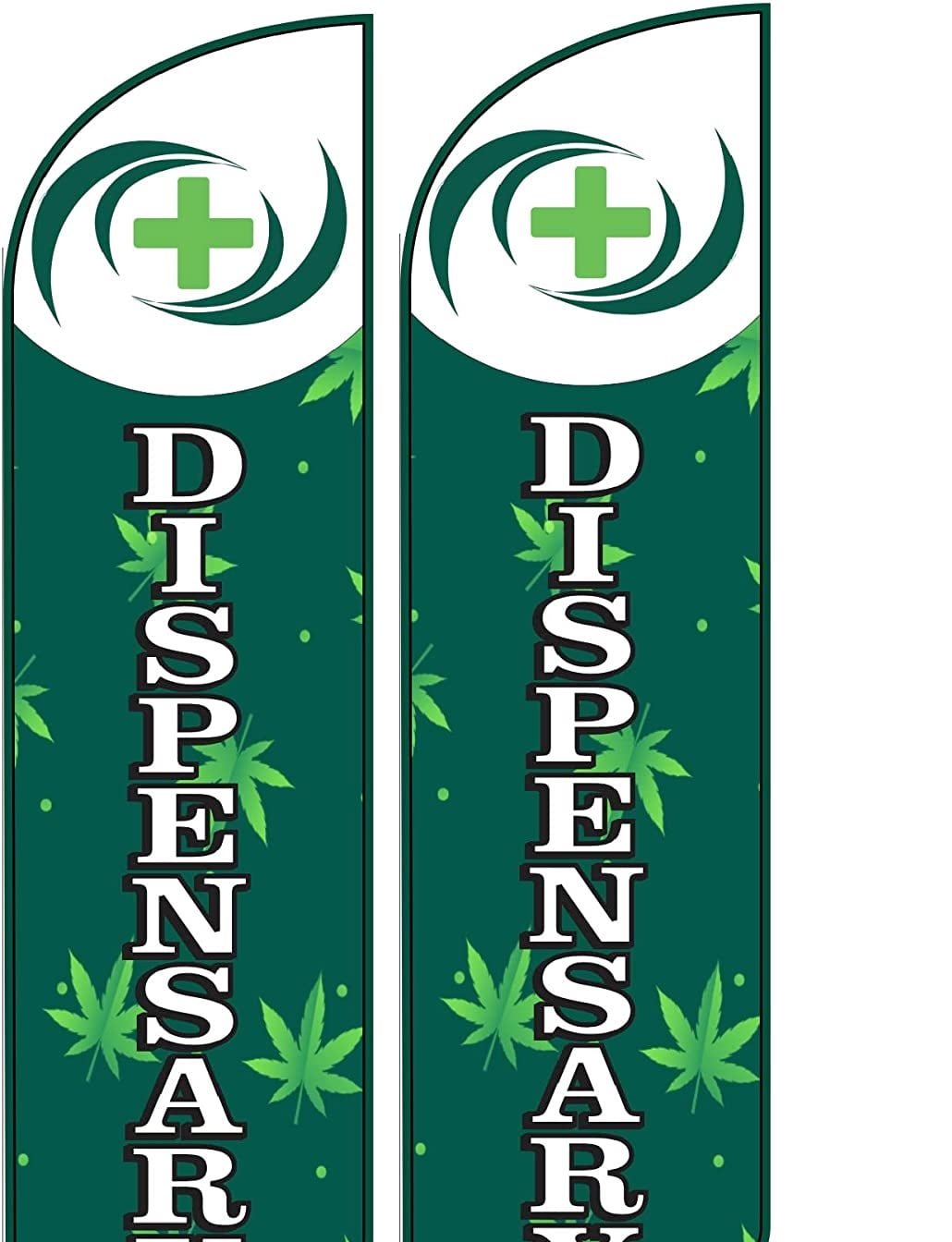 Dispensary Super Flag Without Pole | 2 Pack | Advertisement /Business Flags | Feather Flag |