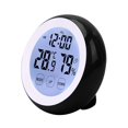 thumbnail image 1 of silvery Reloj despertador con pantalla táctil, reloj de asiento redondo, reloj higrómetro electrónico, 1 of 4