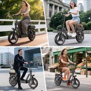 Electric Scooter with Seat, Peak 1200W, 25 MPH and 45 Miles, 14 Tire,48V 16.5AH 500Wh Battery Dual Shock Absorbing Scooter with Basket Box,E Scooter for Adults Commuter & Urban Travel