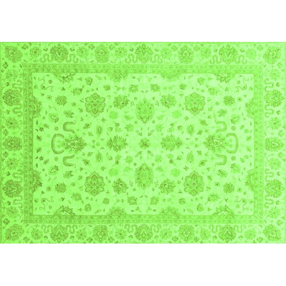 Ahgly Company Indoor Rectangle Oriental Green Traditional Area Rugs, 5' x 7'