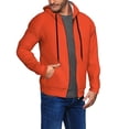thumbnail image 2 of Uemuo Orange for Men's Fashion Full-zip Hoodies & Sweatshirts with Kangaroo Pocket, Zip-up Hooded Sweatshirt, Moisture Wicking & Breathable-Medium, 2 of 5