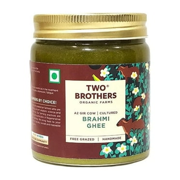 Two Brothers Organic Farms Amorearth Natural A2 Cultured Ghee, Desi Gir Cow, Tasty and Healthy (Brahmi) - 250 ml