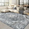 thumbnail image 1 of Garvee 5'x7' Vintage Distressed Area Rugs Living Room Rug, Washable Retro Medallion Rug Non-Slip Stain Resistant Indoor Carpet for Bedroom Home Office, Gray, 1 of 8