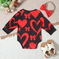 thumbnail image 4 of MEZZALL Valentine's Day Long Sleeve Baby Bodysuit Heart Print Girls Romper Soft One-Piece O-Neck Infant Cute Back To School Onesie, 4 of 7
