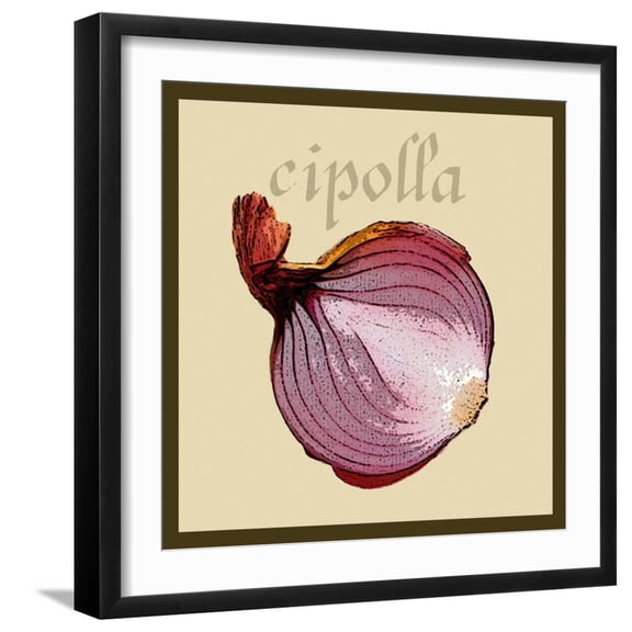 Art.com Italian Vegetable VI Art Print by Vision Studio, Black Frame Wall Art, 21" x 21"