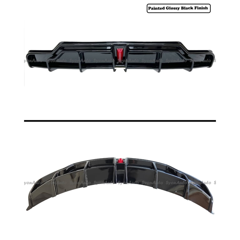 FOR 2017-2023 TESLA MODEL 3 GT V2 STYLE BLACK REAR BUMPER DIFFUSER W/ EXTENSIONS FOR 2017-2023 TESLA MODEL 3 GT V2 STYLE BLACK REAR BUMPER DIFFUSER W/ EXTENSIONS