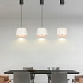 thumbnail image 6 of FSLiving 7W H-Type Track Pendant Light Retractable Lift Droplight with Aluminum Shade 3000K LED Spotlight Indoor Island Light Adjustable Length Lamp for Resturant Background Wall,White - 3 Lights, 6 of 9