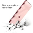 thumbnail image 4 of Case for iPhone12 iPhone12 Pro 6.1 Inch, Soft Silicone TPU Slim Case Electroplated Heart Phone Case Simple Luxury Shockproof Protective Case -Pink Heart, 4 of 15