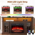 thumbnail image 4 of PAPROOS Fireplace TV Stand for 65 Inch TV, Farmhouse Entertainment Center with 23'' Fireplace, Electric Fireplace TV Stand with LED Light, TV Console for Living Room, Brown, 4 of 9