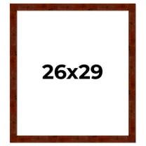 26x29 Walnut Brown Veneer Real Wood Picture Frame Width 1.75 inches | Interior Frame Depth 0.5