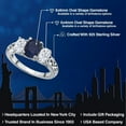 thumbnail image 2 of Gem Stone King 2.80 Cttw Blue Sapphire and White Moissanite 3-Stone Ring in 925 Sterling Silver | Oval 8X6MM and 6X4MM | Three Stone Wedding Anniversary Promise Ring for Women (Size 6), 2 of 6
