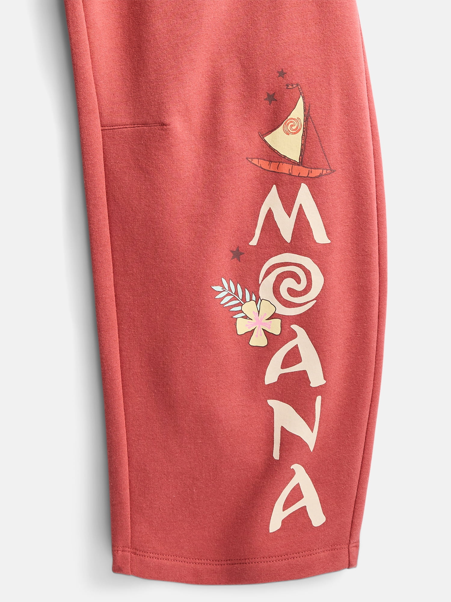Disney Moana Girls Graphic Barrel Fleece Pants, Sizes 4-16