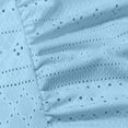 thumbnail image 6 of ClodeEU Women's Plus Size Crochet Lace Round Neck Top,Asymmetric Hem Long/3/4 Sleeve Blouse Light Blue,Womens Plus XXXL, 6 of 7