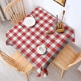 thumbnail image 2 of Red and White Plaid Pattern Square Tablecloth,Waterproof Square Table Cover,Wipeable Spillproof Washable Table Cover for Home Kitchen Party Decor 42"X42"(107x107cm), 2 of 6