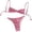 Pink, variant on Women Bikinis Set Two Piece With Briefs Pants Floral Print Bikini Strappy Backless Swimsuit For Summer Beach Pink XS