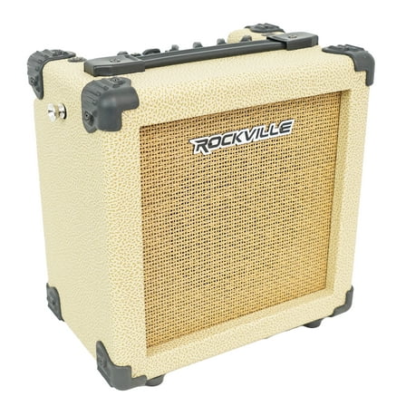 Rockville G-CHARGE 20 BEIGE Rechargeable Guitar Amplifier Spring Reverb Mic Input