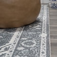 thumbnail image 2 of JONATHAN Y WASHABLE 2 x 8 Runner Rug, Keesha Bold Distressed Medallion - Cream/Blue, WSH316B-28, 2 of 9