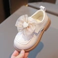 thumbnail image 6 of Girls' Heart Rhinestone Bow Flat Shoes, Soft Sole Casual Mary Janes, Ideal for Daily School Outfits, Weekend Strolls and Small Gathering Occasions Beige 4.5-5 Years, 6 of 9