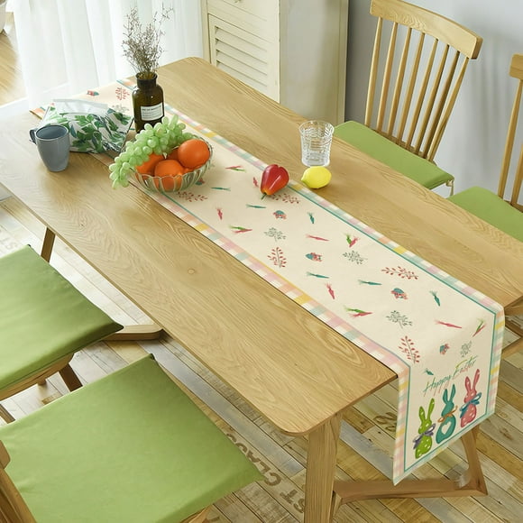 Boovnll Easter Decor, Table Runner Easter Holiday Decoration Table Runner Linen Print Living Room Table Coffee Table Decoration Tablecloth, Easter Decorations, Easter Decorations for Home