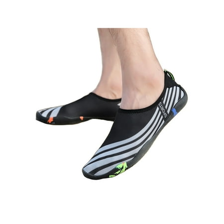 

Woobling Unisex Yoga Shoe Barefoot Water Shoes Slip Resistant Aqua Socks Indoor Sneakers Anti-Slip Athletics Quick Dry Comfort Striped White 5