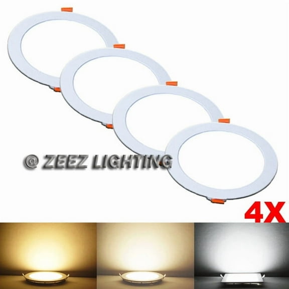 4 Pack 18W 8-Inch Round Natural White Recessed Lighting LED Ceiling Panel Light