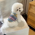 thumbnail image 3 of HQREA Dog Sling Tank Top with Tulle Skirt Colorful Striped Pet T-Shirt Puppy Summer Clothes, 3 of 5