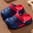 thumbnail image 2 of KPOPLK Slides Sandals for Kids,Girls Shower Shoes,Boys Cloud Slides Non slip Quick Dry Bedroom Shoes Indoor Outdoor Open Toe Spa Bath Pool Gym House Casual House Slippers Size 4.5,Navy, 2 of 5