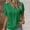 Green, variant on MPWEGNP Red Plus Size Workout Tops for Women Summer Lace V Neck Plain Elegant Shirt Fashion Solid Color Blouse Short Sleeve Comfy Soft Tee