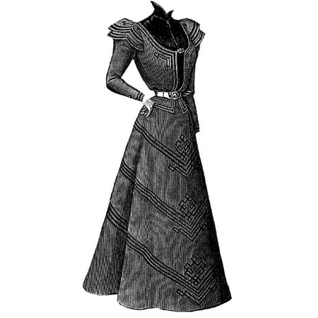 Sewing Pattern: 1887 Braided Cloth Gown with Bell Skirt