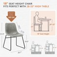 thumbnail image 3 of Dycanpo 18'' Bar Stools Set of 2 with Back Faux Leather Counter Chairs for Home Kitchen Island, Grey, 3 of 9