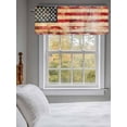 thumbnail image 3 of Retro American Flag Curtain Valances for Windows, Vintage Red Strip Star US Flag Kitchen Valance Window Treatment, Light Filtering Block Curtains for Bathroom/Bedroom/Living Room 42'' x 18'', 3 of 9