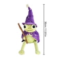 thumbnail image 3 of Halloween Wizard Frog Plush Doll, Cute Green Frog Stuffed Animal with Witch Hat Cape & Mini Pumpkin, Spooky Halloween Decor Plush Toy, 3 of 5
