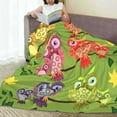 thumbnail image 3 of LNWH Colorful Owl Family Pattern Throw Blanket, Flannel Sofa Blankets for All Seasons, 80"x60", 3 of 8