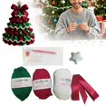 thumbnail image 1 of Christmas Decorations Outdoor Desktop Ornament DIY Crochet Christmas Tree Set Red And Green Christmas Tree Crochet Set Christmas Tree Ornament Decoration With Instruction Manual Included, 1 of 8