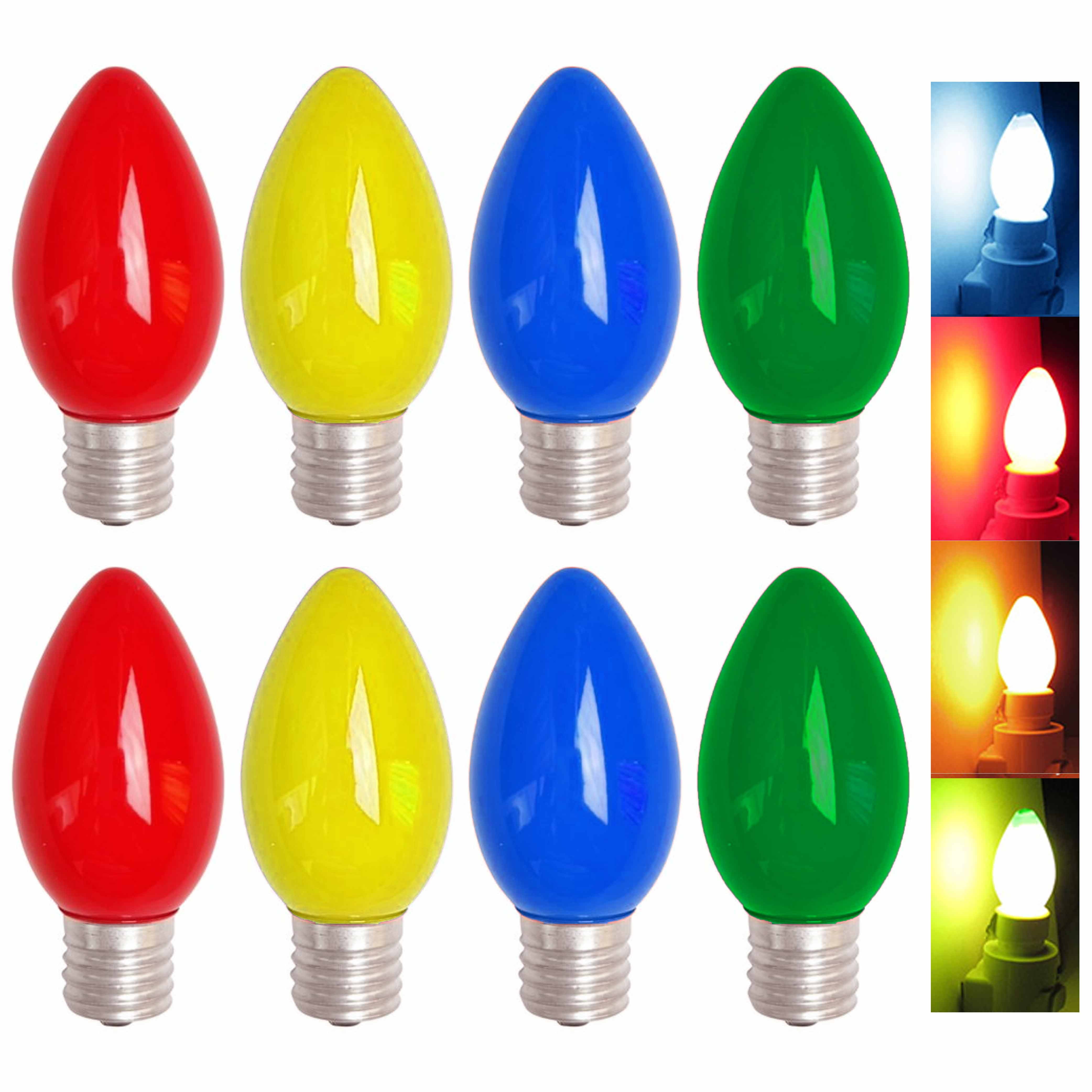 8 Color Night Light Bulbs 5w 120V Red Blue Green Yellow Lighting