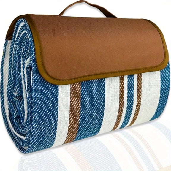 Yeeon Portable & Waterproof Foldable Extra Large 3 Layers Nylon Beach Picnic Blanket,Blue
