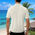 thumbnail image 4 of VBTAPA Mens Big and Tall Button Down Shirts 2025 Stylish Casual Eyelet Dress Shirt Hollow Out Summer Vacation Blouse Prime Sales White XXXL, 4 of 7