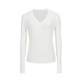 thumbnail image 1 of Haut Chandail à Manches Longues pour Femmes Col Rond Blouse Décontractée Confortable pour Usage Quotidien Tissu Extensible Doux Tenue Polyvalente, 1 of 2