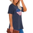 thumbnail image 2 of Anbech 4th of july Plus Size T-Shirts for Women Graphic Heart Print Short Sleeves Tees Plus T-Shirt with Round Neck, 2 of 4