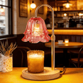 thumbnail image 3 of Elegant Pink Floral Candle Warmer Lamp for Jar Candles, Adjustable Height Dimmable with Timer & 2 Bulbs, 3 of 9
