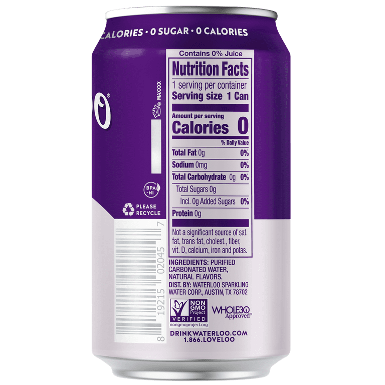 Waterloo Sparkling Water Grape, 12 fl oz, 12 Pack photo 8